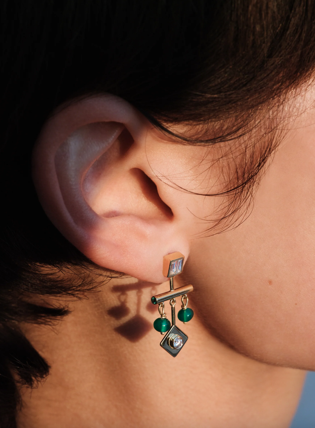 Emerald Multi Drop Earrings